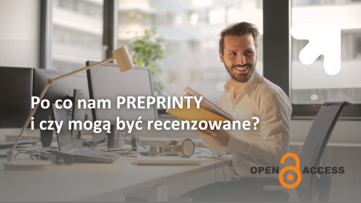 pracownik przy biurku z logo open access