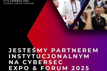 a graphic: UniLodz as Institutional Partner of CYBERSEC EXPO & FORUM