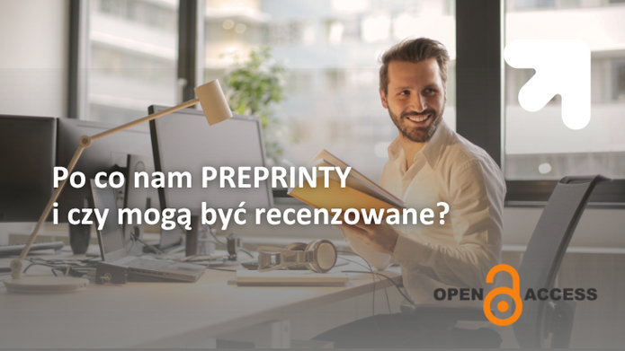 pracownik przy biurku z logo open access