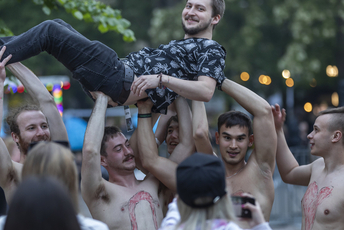 The University of Lodz students having fun during Juwenalia