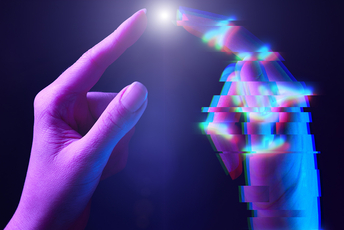 a decorative element: digitally generated hands